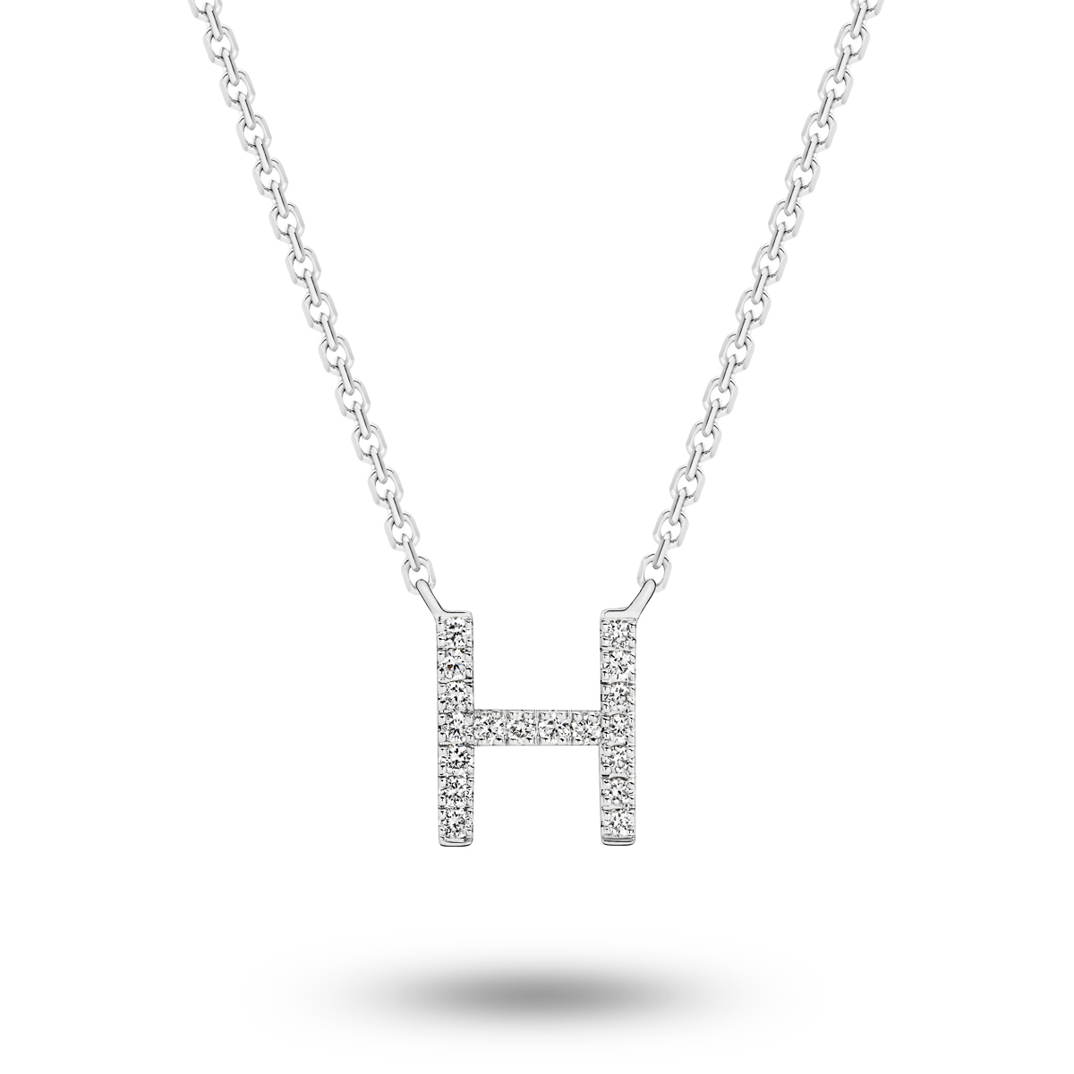 18K Diamond Set Initial H Necklace