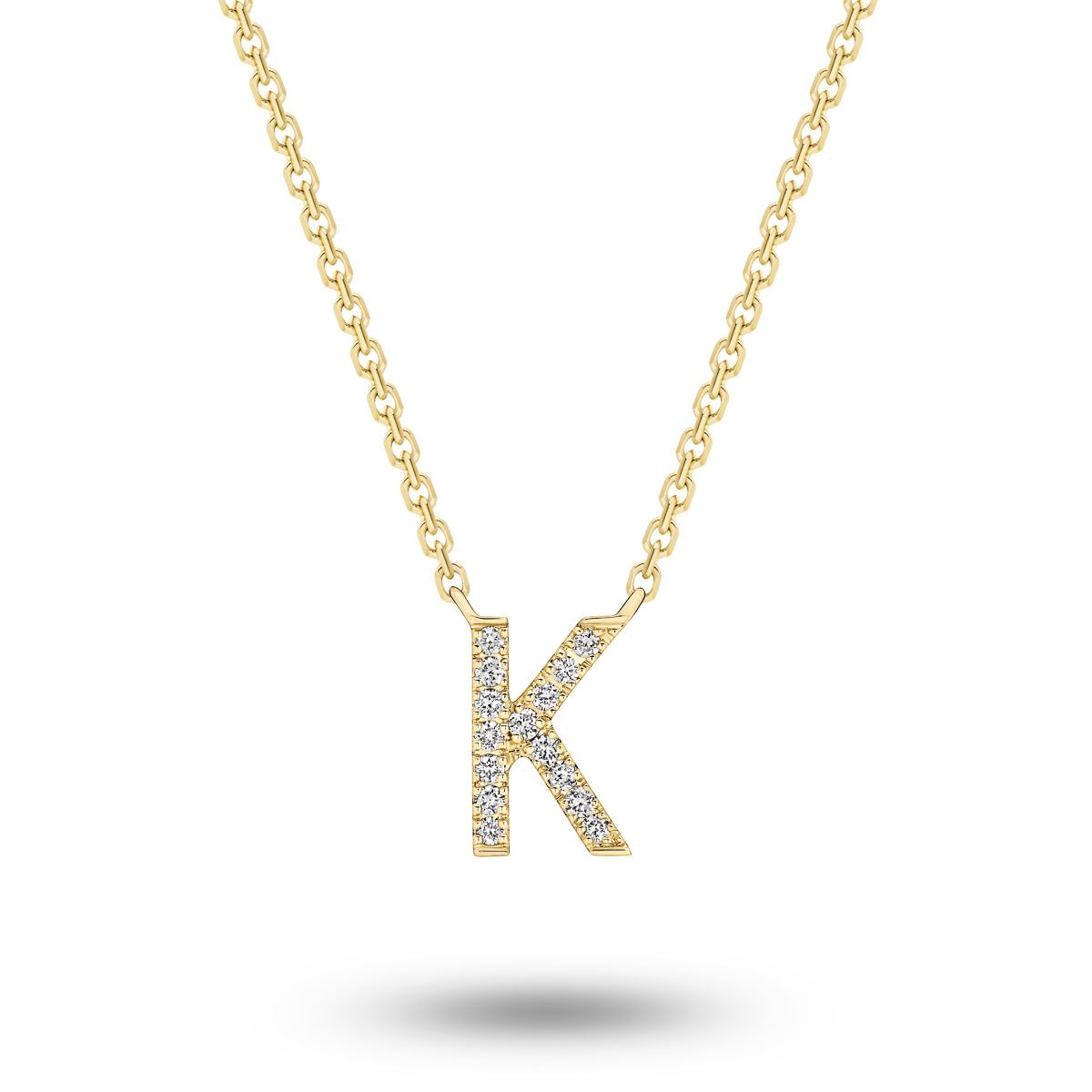 18K Diamond Set Initial K Necklace