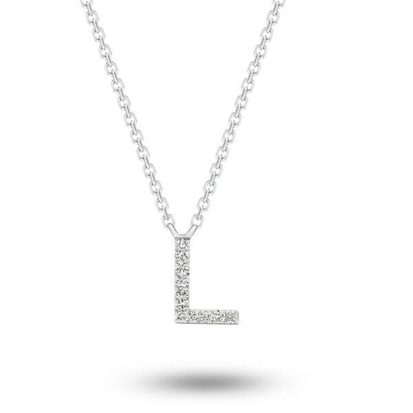 Glow by Gregory 18K White Gold Diamond Initial Necklace TN0854-0 WG