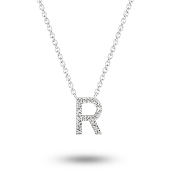 Glow by Gregory 18K White Gold Diamond Initial Necklace TN0859-0 WG