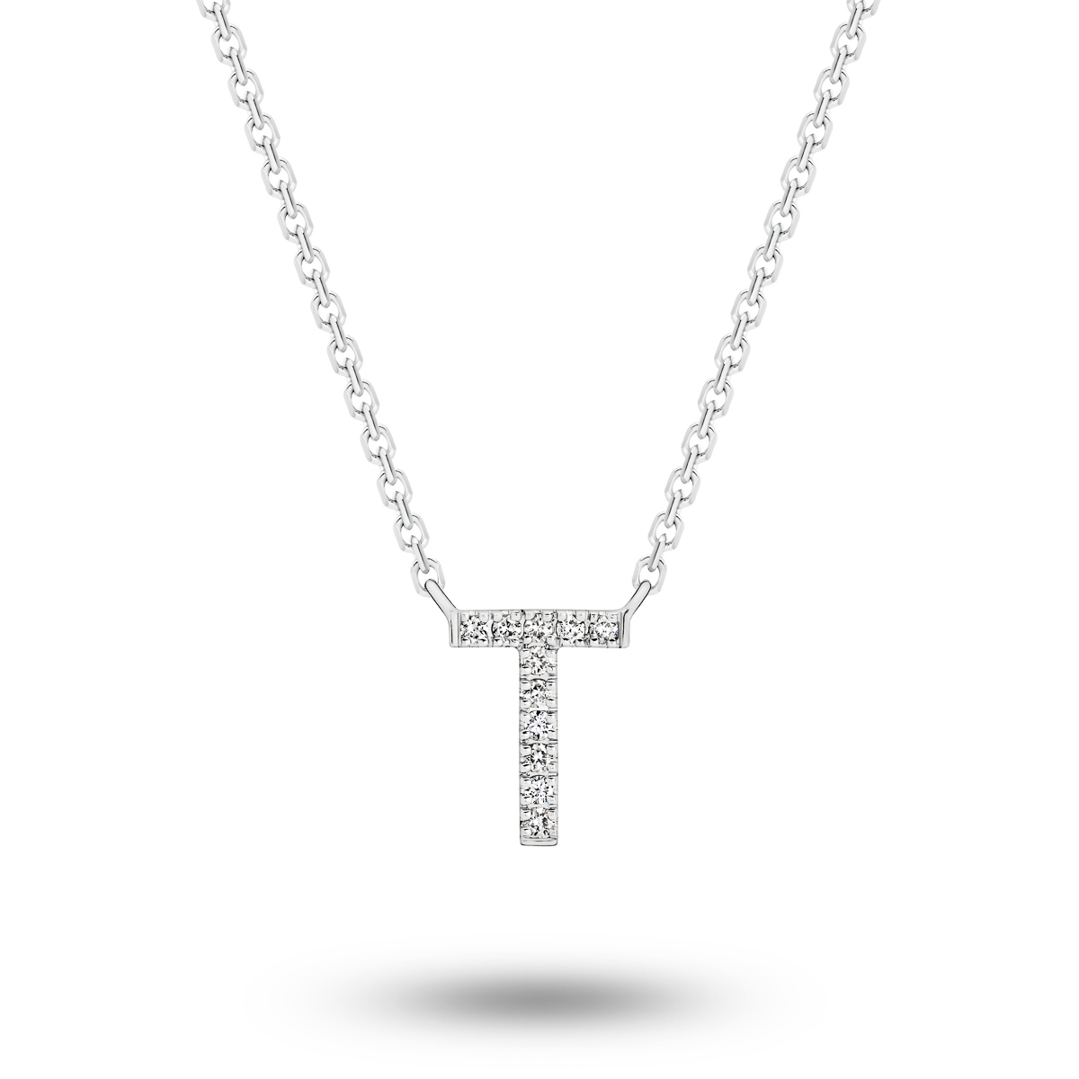 Glow by Gregory 18K White Gold Diamond Initial Necklace TN0861-0 WG