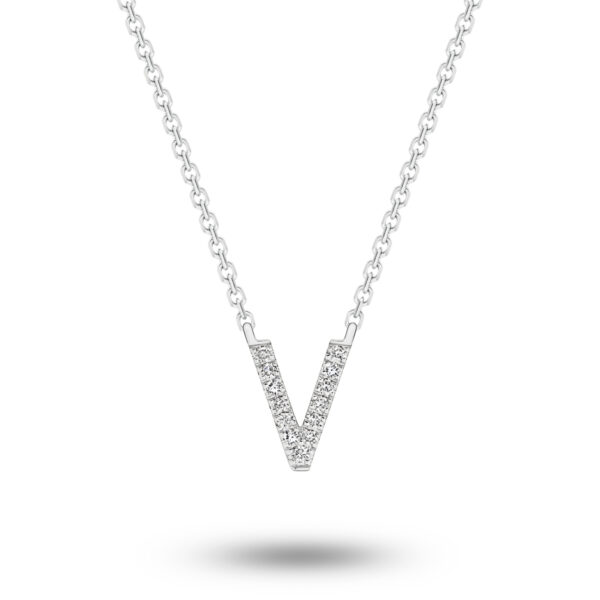 Glow by Gregory 18K White Gold Diamond Initial Necklace TN0863-0 WG