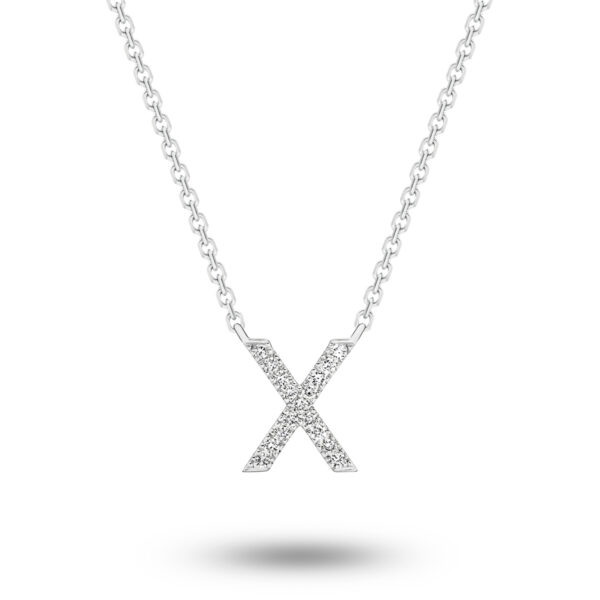 Glow by Gregory 18K White Gold Diamond Initial Necklace TN0865-0 WG