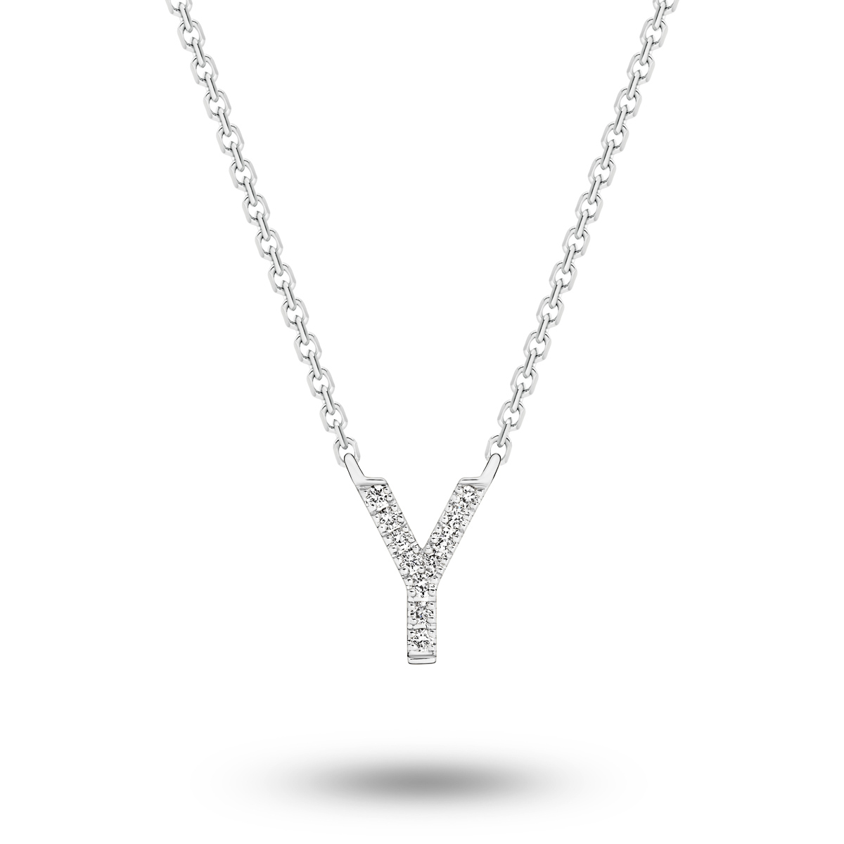 Glow by Gregory 18K White Gold Diamond Initial Necklace TN0866-0 WG