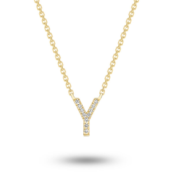 Glow by Gregory 18K Yellow Gold Diamond Initial Necklace A TN0866-0 YG