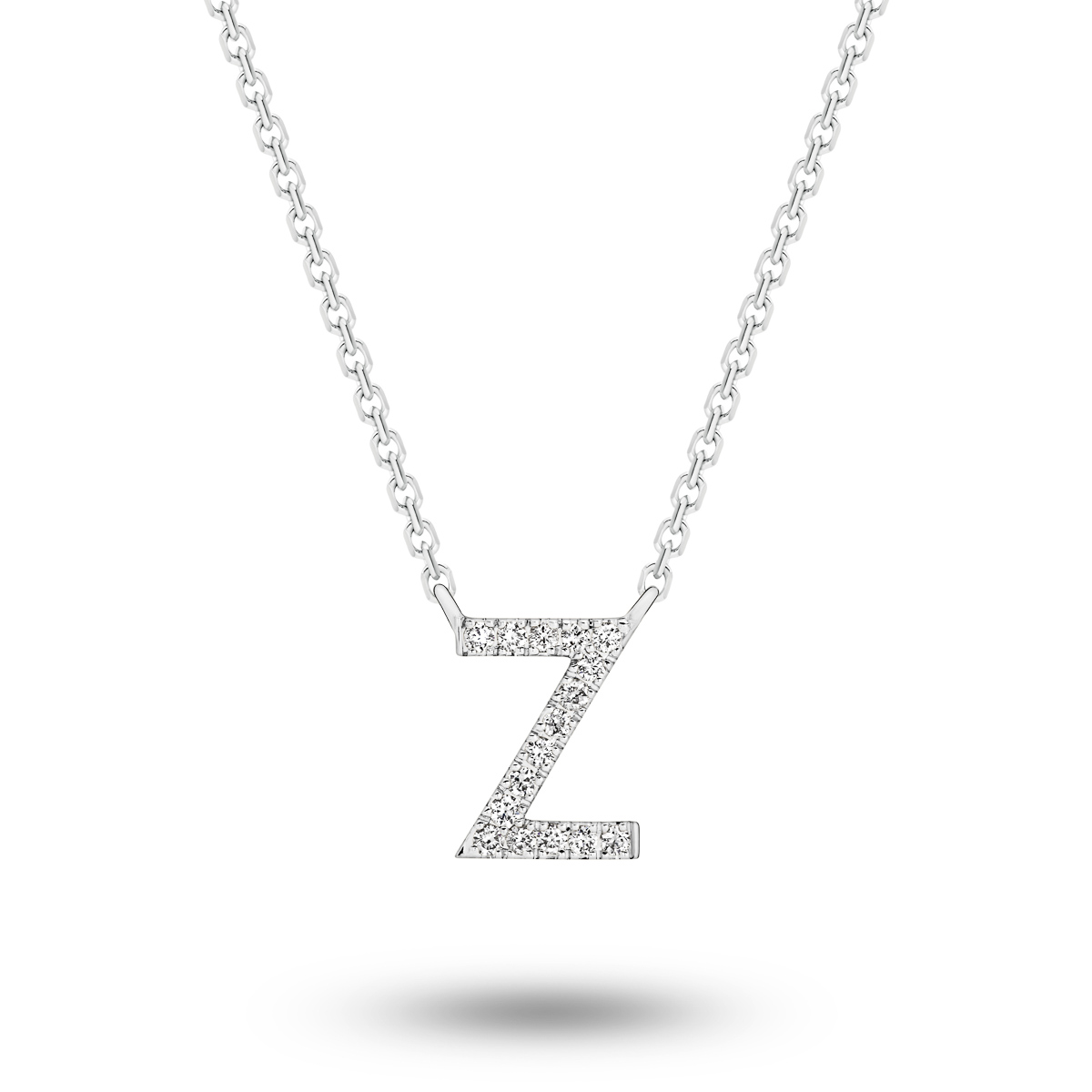 18K Diamond Set Initial Z Necklace