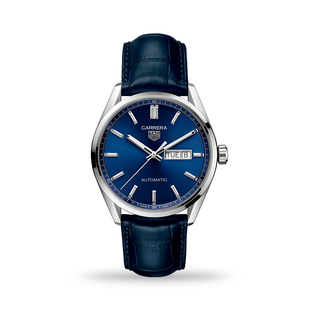 TAG Heuer Carrera Calibre 5 Automatic 41mm Blue Dial Leather Strap