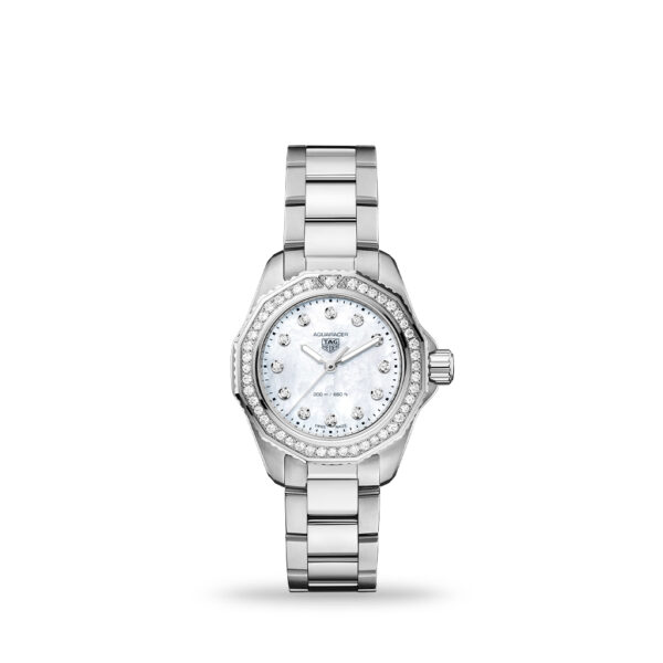 TAG Heuer Aquaracer Professional 200 Quartz White Diamond Dial 30mm Bracelet WBP1417.BA0622