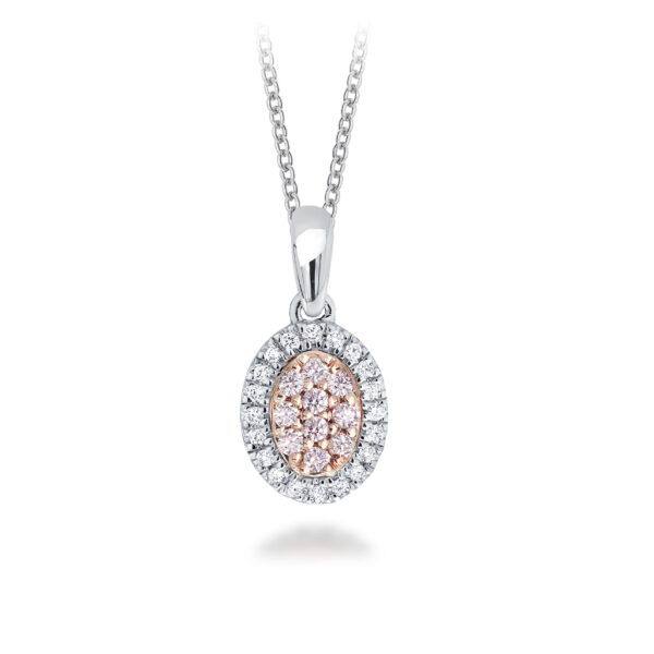 White & Argyle Pink Diamond Round Blush Lea Pendant Necklace BPP-OVCPB0202