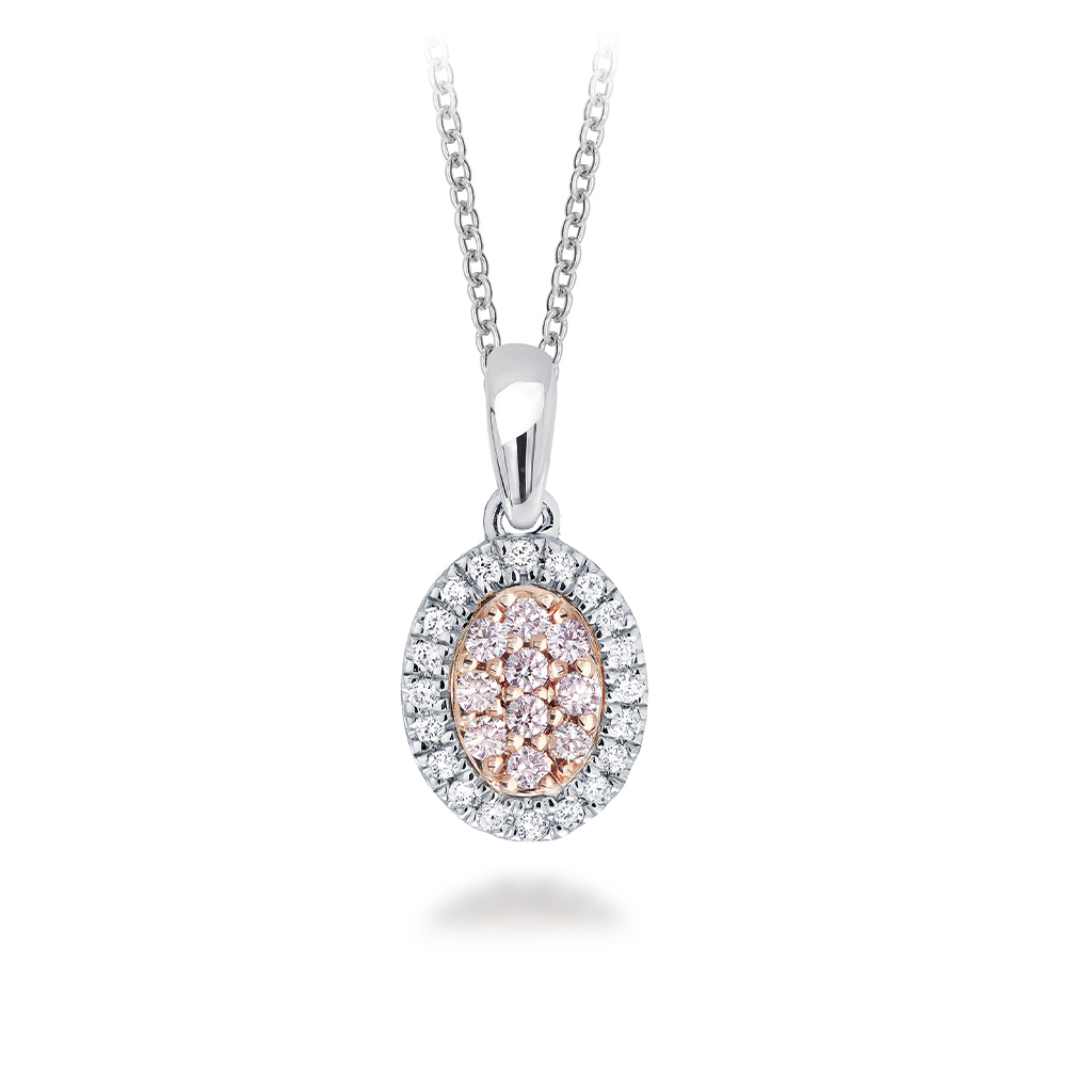 White & Argyle Pink Diamond Round Blush Lea Pendant Necklace