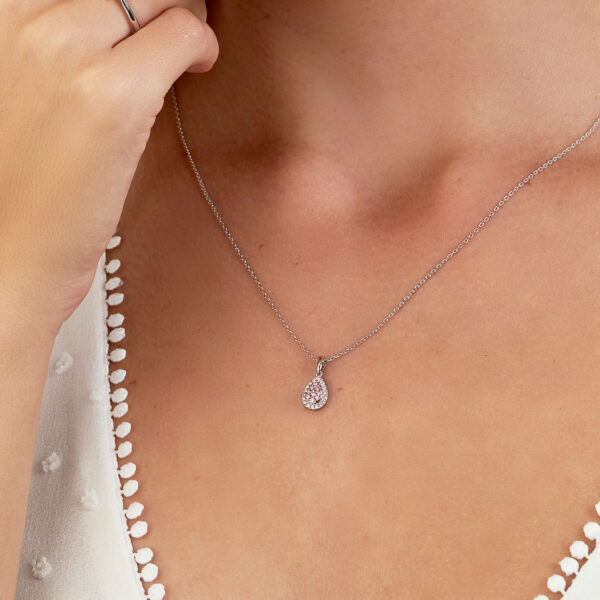 White & Argyle Pink Diamond Round Blush Talullah Pendant Necklace BPP-PECPB0202