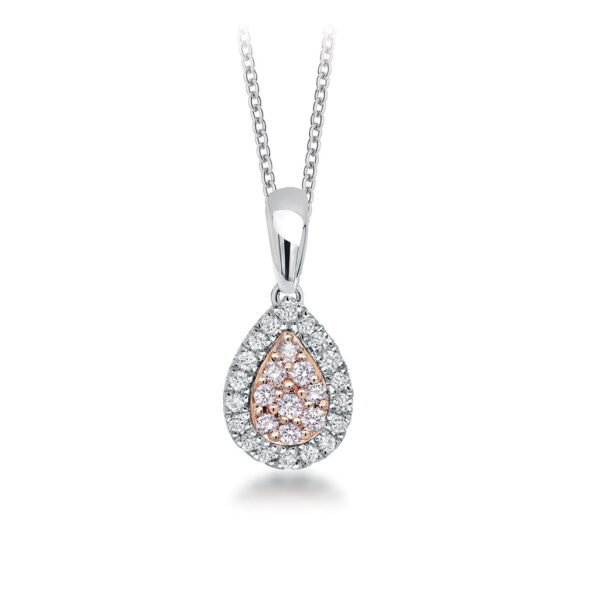 White & Argyle Pink Diamond Round Blush Talullah Pendant Necklace BPP-PECPB0202