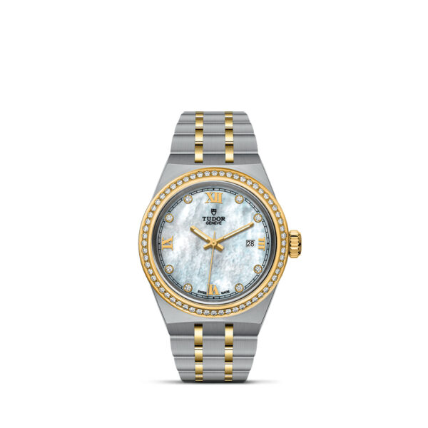 Tudor Royal Automatic White mother-of-pearl Diamond-set Dial 28mm Bracelet | M28323-0001