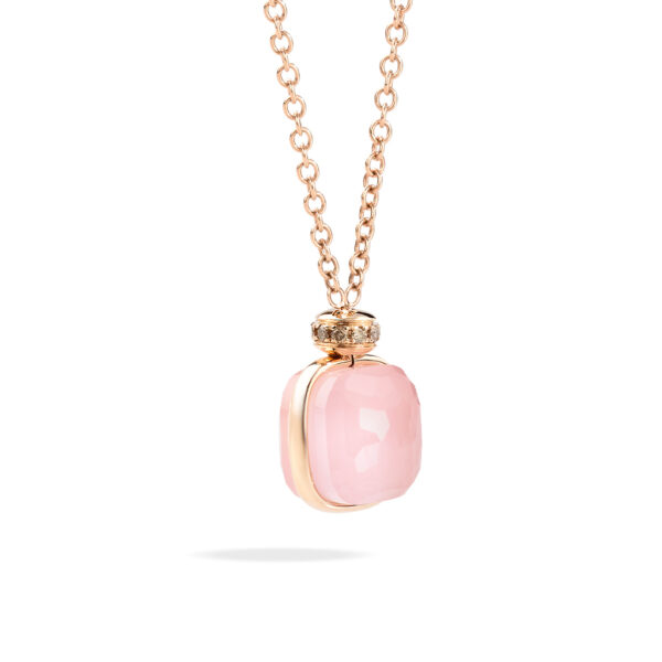 Pomellato Nudo Clessidra Cut Necklace with Pink Quart and Chalcedony PCC2022_O7000_BRCQR