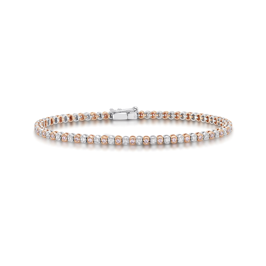 Kimberley White &#038; Argyle Pink Diamond Calla Tennis Bracelet
