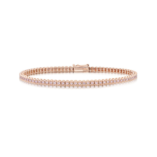 Kimberley White & Argyle Pink Diamond Calla Tennis Bracelet in Rose Gold PKB-RDTER0108