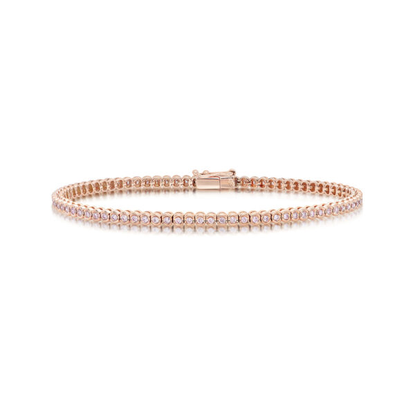 Kimberley White & Argyle Pink Diamond Calla Tennis Bracelet in Rose Gold PKB-RDTER0109
