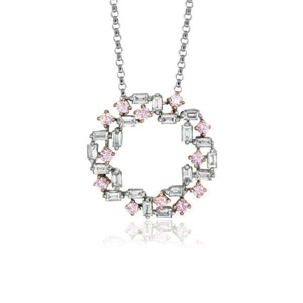 White & Argyle Pink Diamond Skylar Pendant Necklace | Model: PKP-RDDMB3315