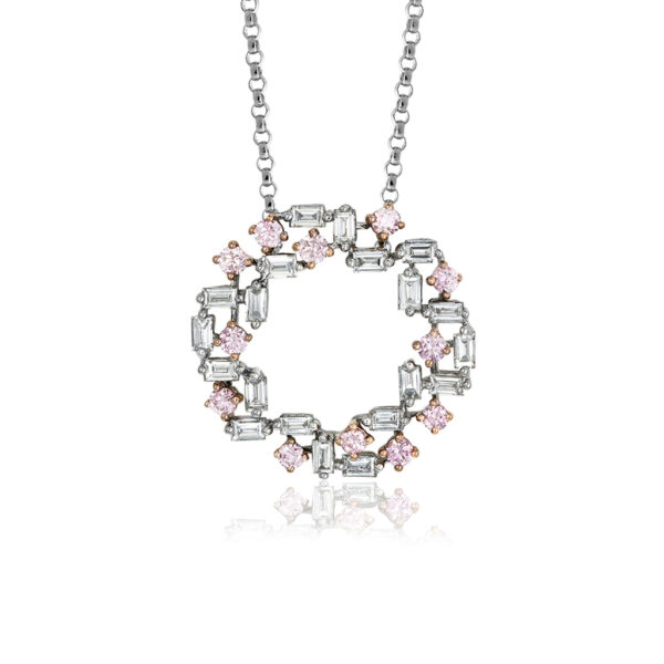 White & Argyle Pink Diamond Skylar Pendant Necklace PKP-RDDMB3316