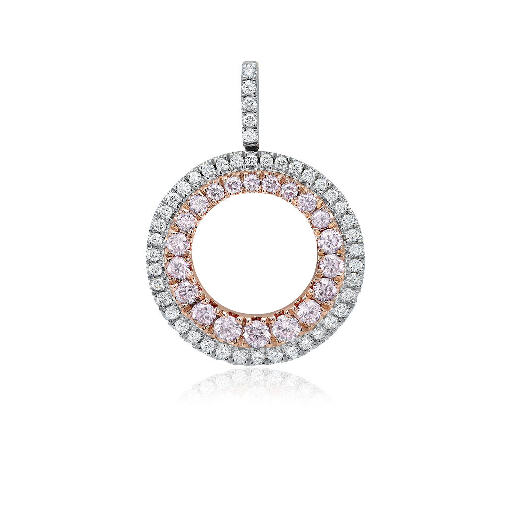 White & Argyle Pink Diamond Circlette Pendant