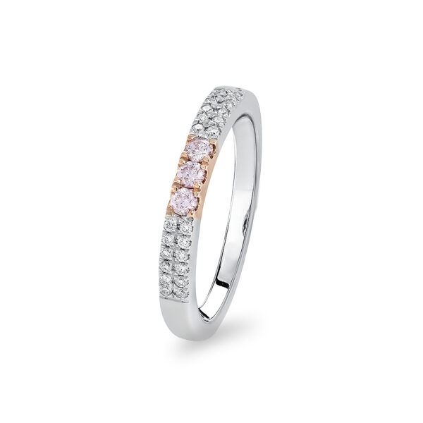 Kimberley White & Argyle Pink Diamond Swoon Wedder - PKR-RDNSB0193