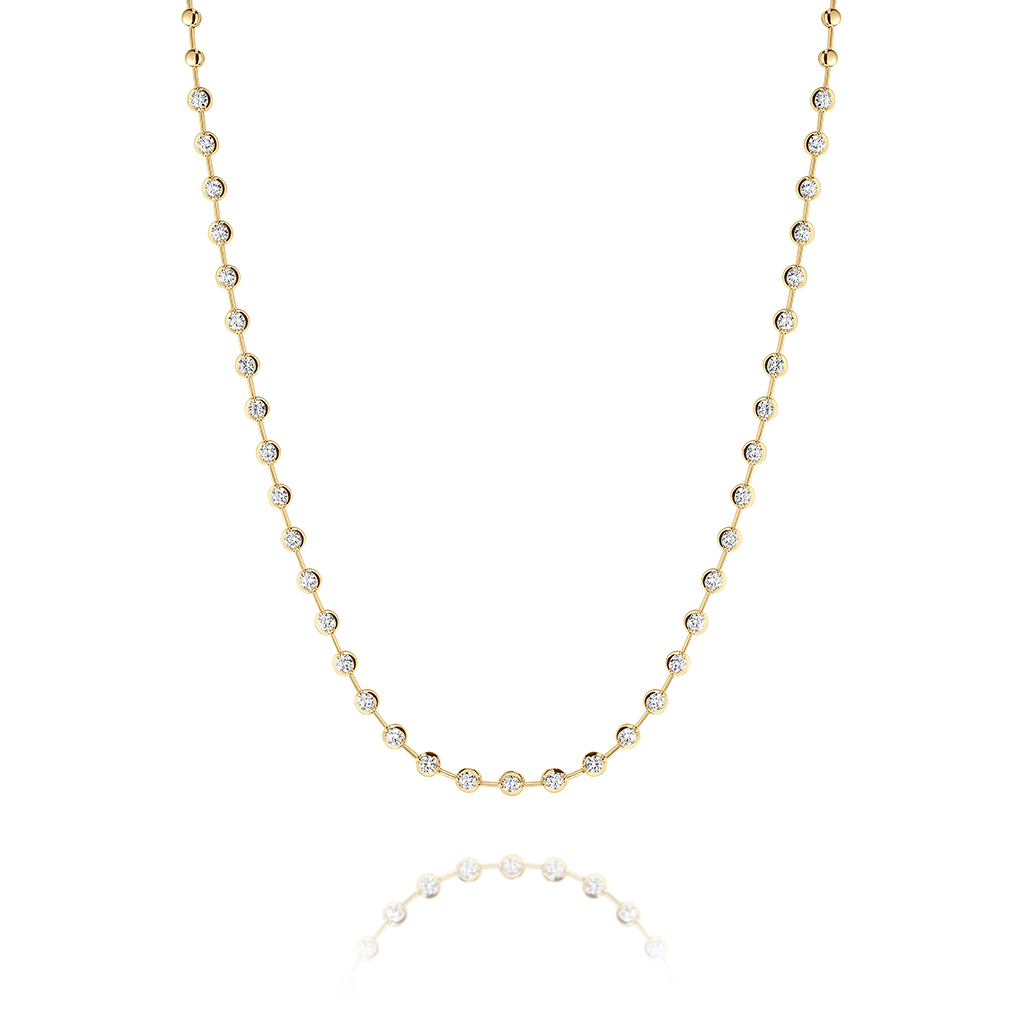 Yellow Gold Classic 3.00ct Diamond Necklace