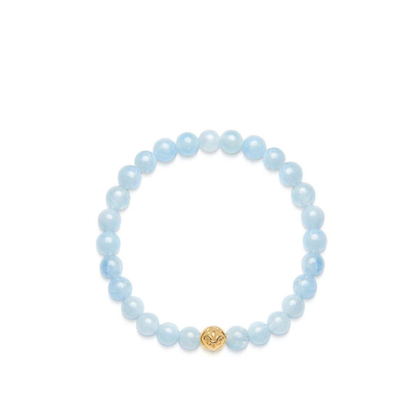 Nialaya Women's Wristband with Aquamarine and Gold WCHCO_131