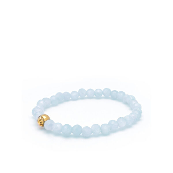 Nialaya Women's Wristband with Aquamarine and Gold WCHCO_131