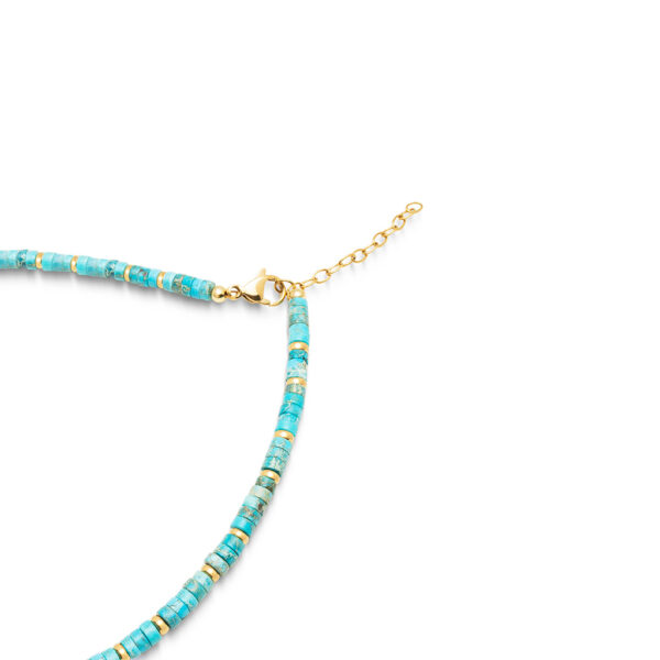 Nialaya Heishi Turquoise Necklace with Gold | Model# WNECK_148