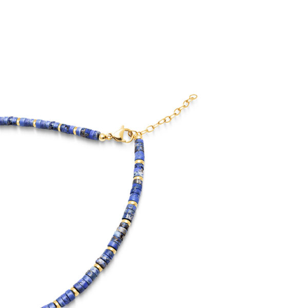 Nialaya Heishi Blue Lapis Necklace with Gold - Model# WNECK_149