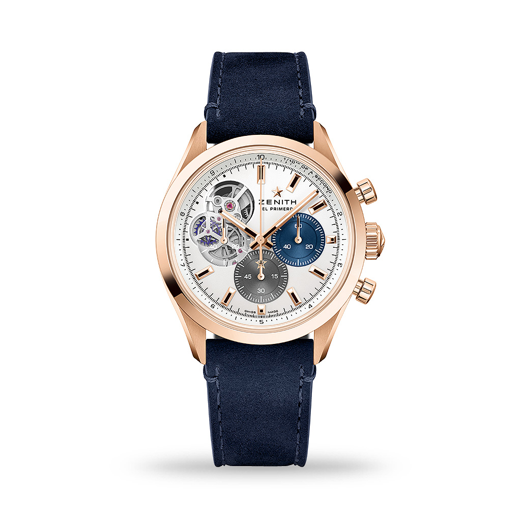 Zenith Chronomaster Open 39mm Rose Gold Leather Strap