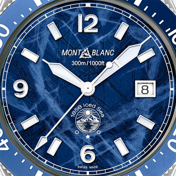 Montblanc 1858 Iced Sea Automatic Date 41mm Blue Dial Rubber Strap | MB129370