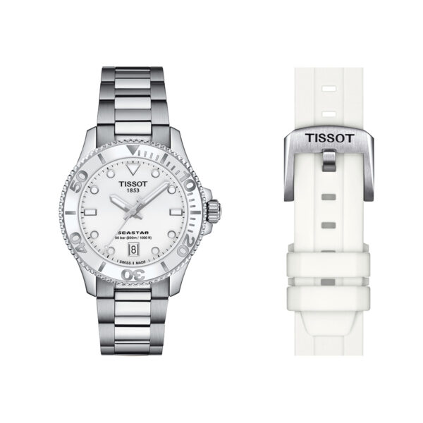 Tissot T-Sport Seastar 1000 Quartz 36mm White Dial Bracelet | T120.210.11.011.00