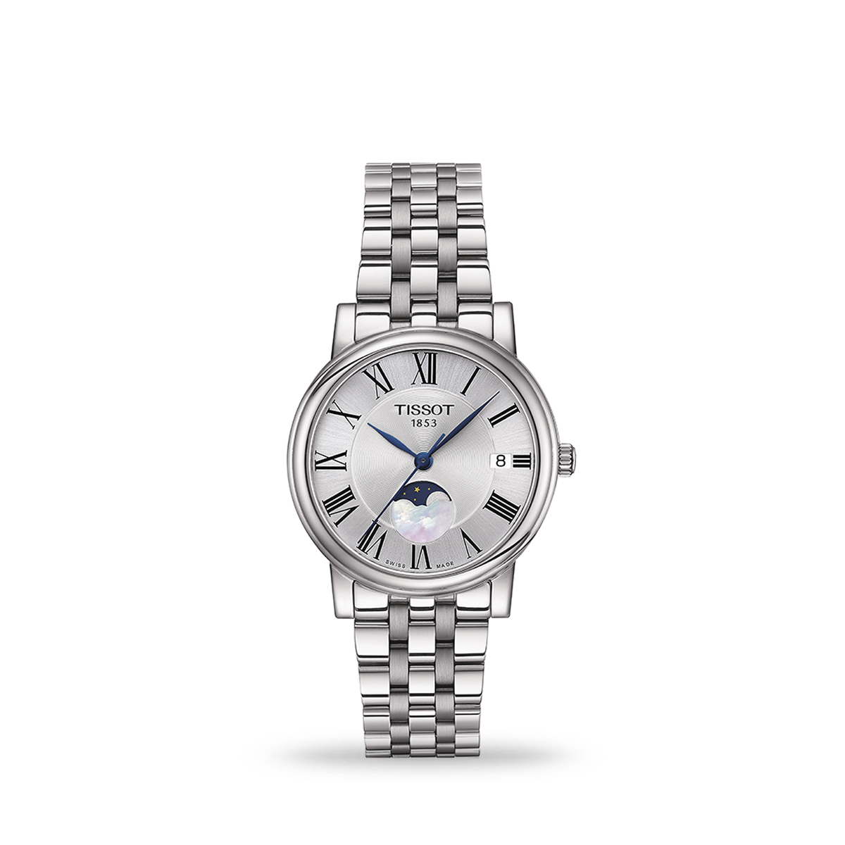 Tissot Carson Premium Lady Moonphase 32mm Silver Dial Bracelet