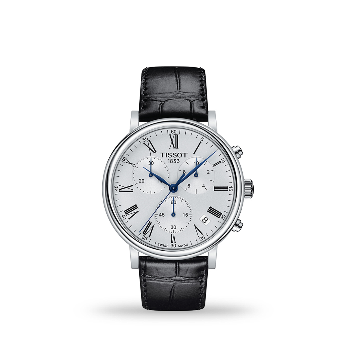 Tissot Carson Premium Quartz 41mm Silver Dial Leather Strap