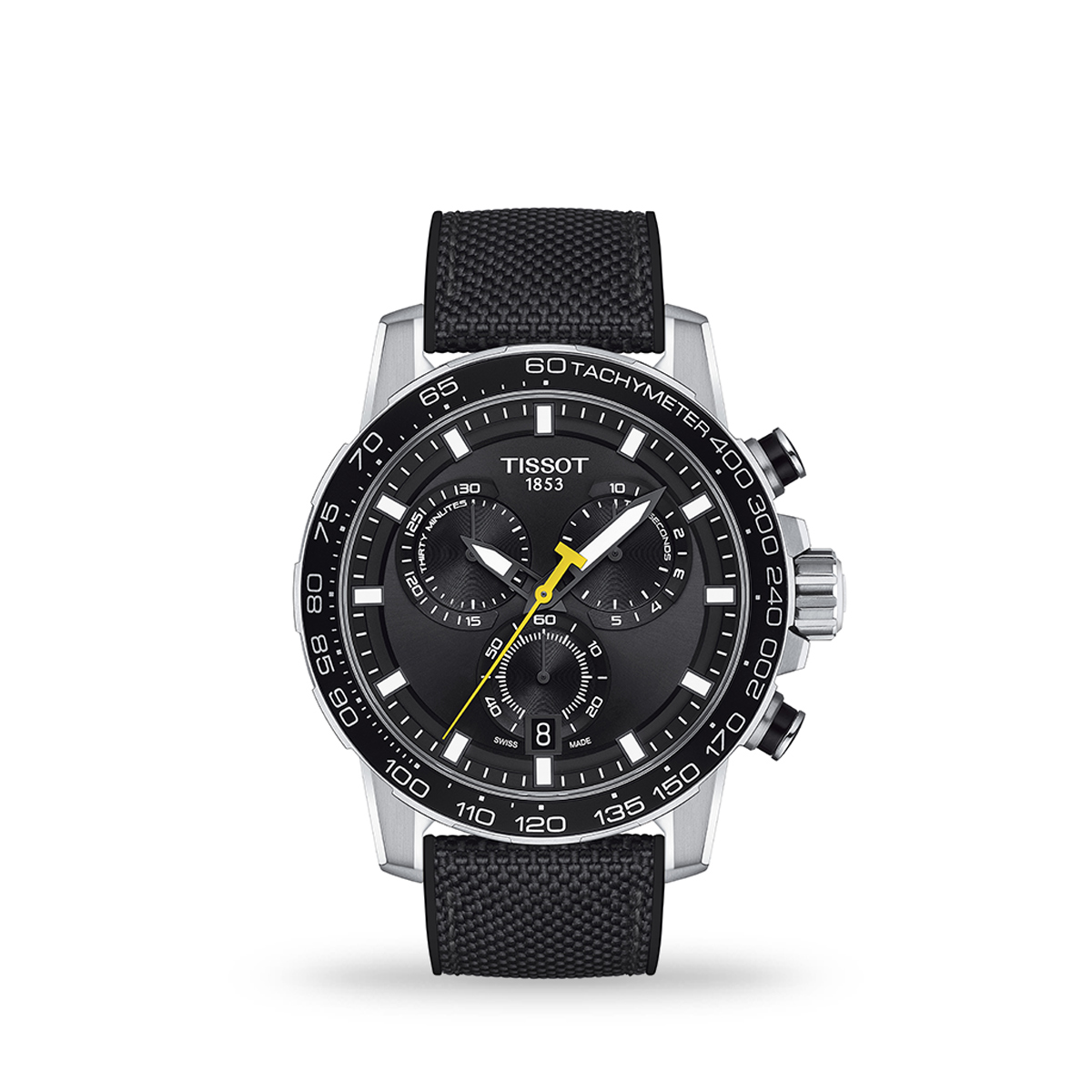 Tissot Supersport Chrono Quartz 45mm Black Dial Textile Strap