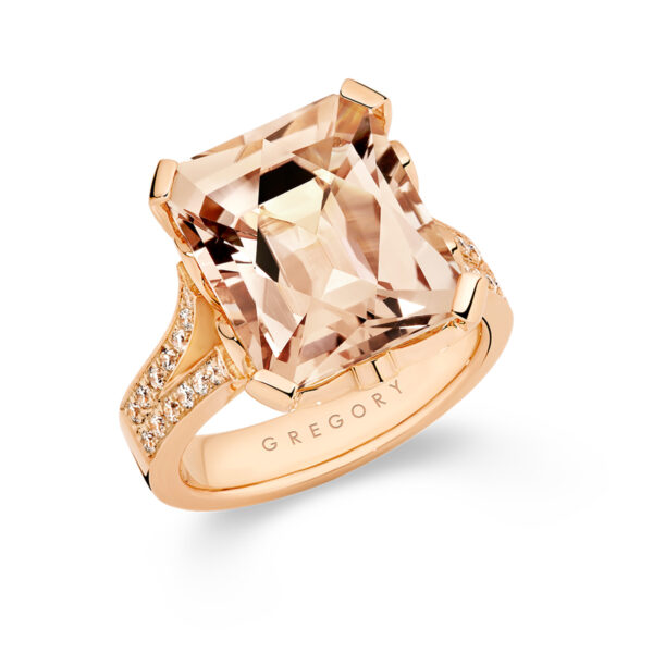 18K Rose Gold Tycoon 8 Morganite & Diamond Cocktail Ring | E847