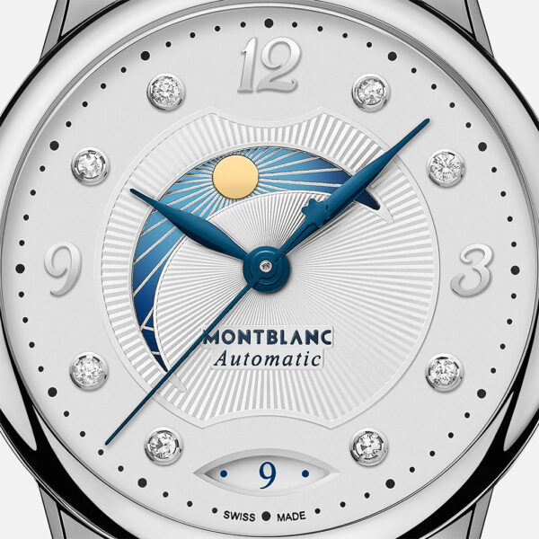montblanc automatic watch face close up
