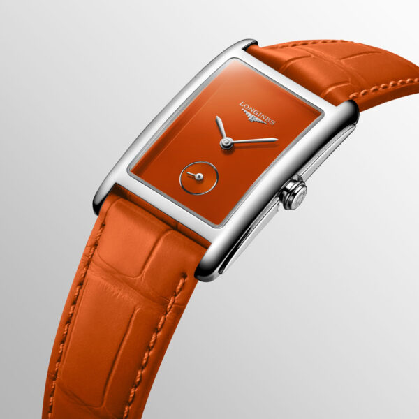 Longines DolceVita 23mm Orange Dial Leather Strap| L5.512.4.92.2