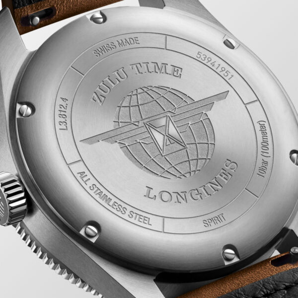 Longines Spirit Zulu Time Automatic 42mm Anthracite Dial Leather Strap | L3.812.4.63.2