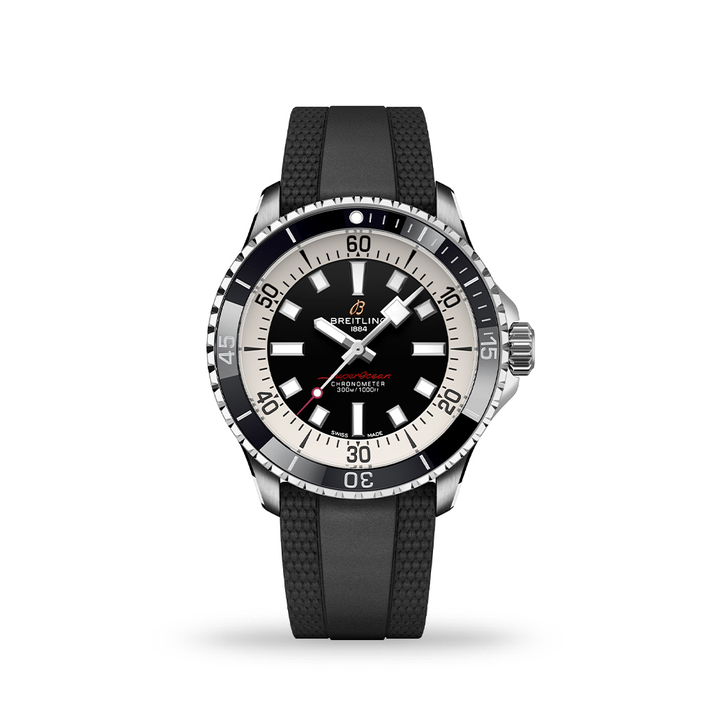 Breitling Superocean Automatic 42mm Black Dial Rubber Strap