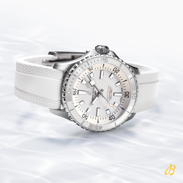 Breitling Superocean with White Dial and White Rubber Strap