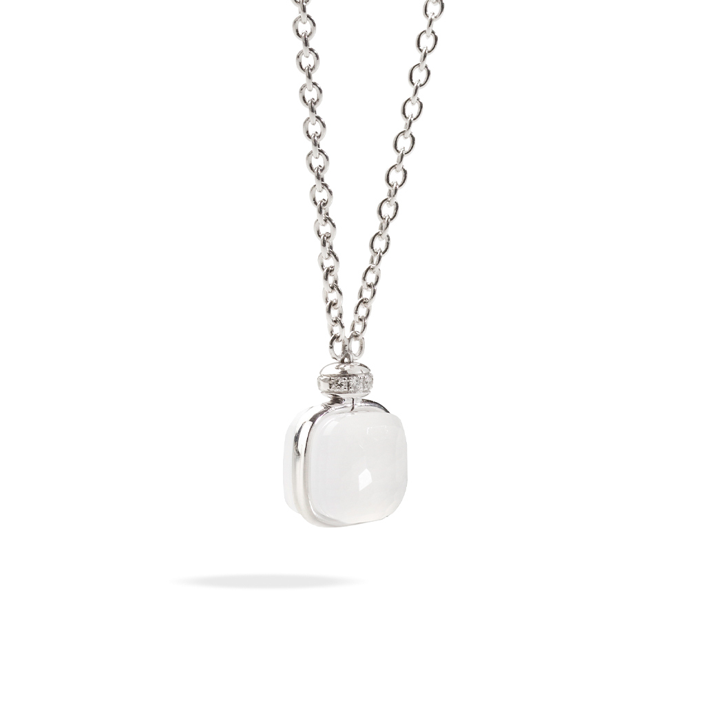 Pomellato Nudo Milky Quartz and Diamonds Pendant