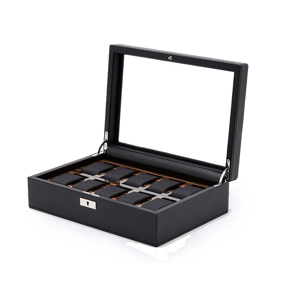 Wolf Roadster 10 Piece Watch Box in Black