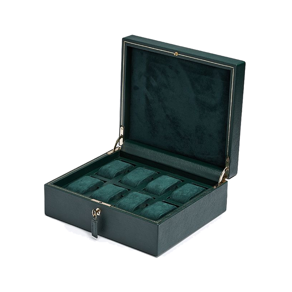 Wolf British Racing 8 Piece Watch Box in Green