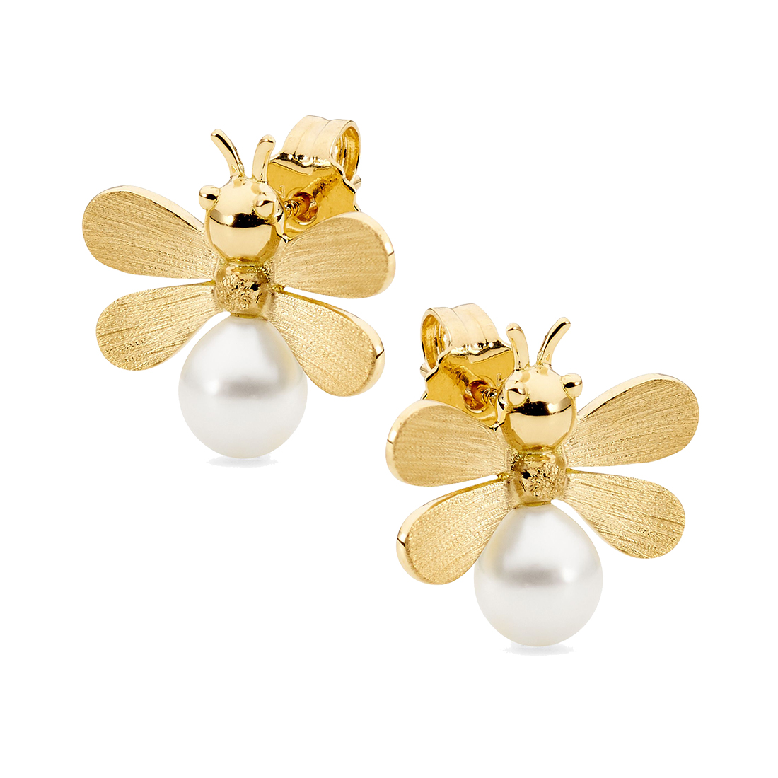 Allure Baby Bumblebee South Sea Keshi Pearl Stud Earrings