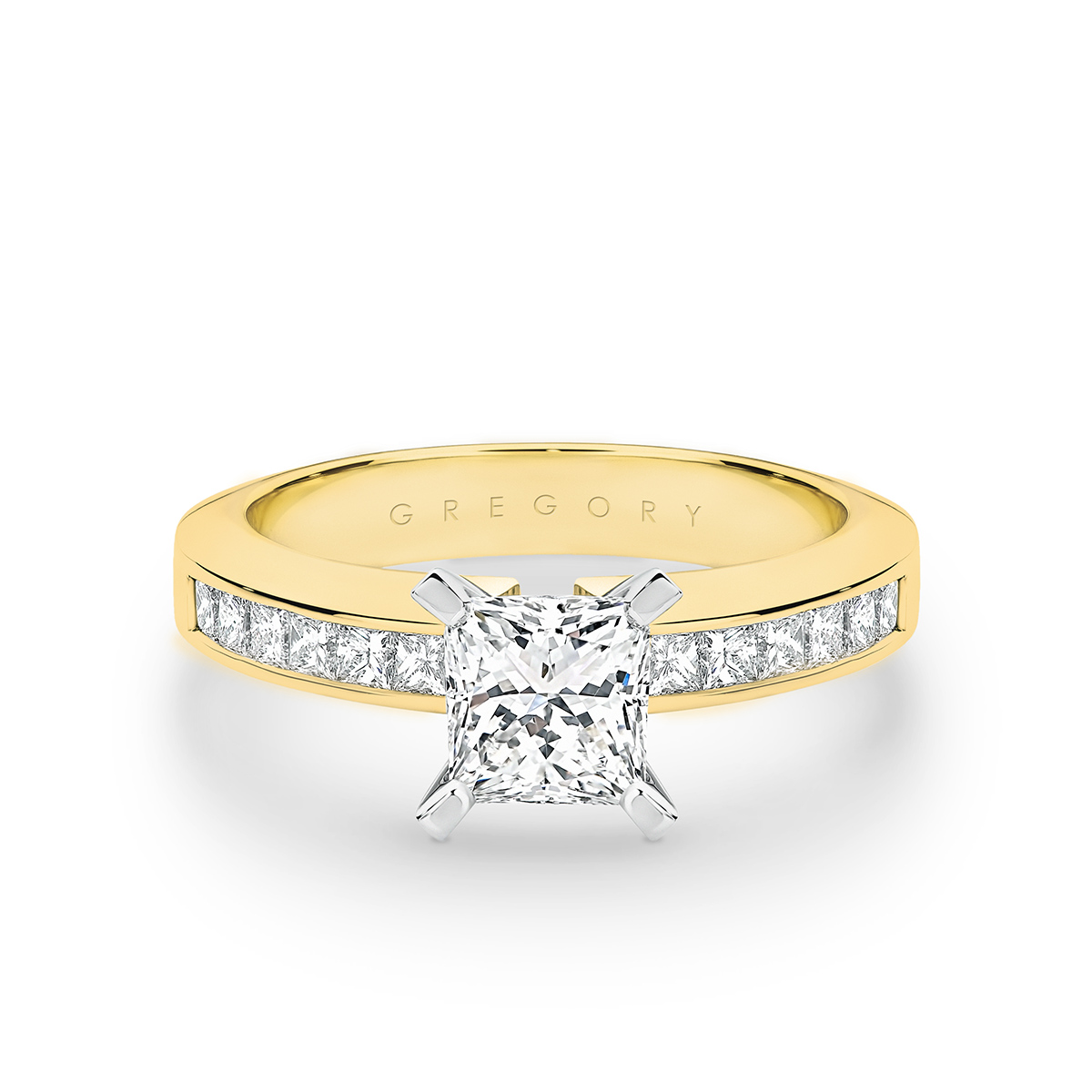 Princess Cut Diamond Band Engagement Ring