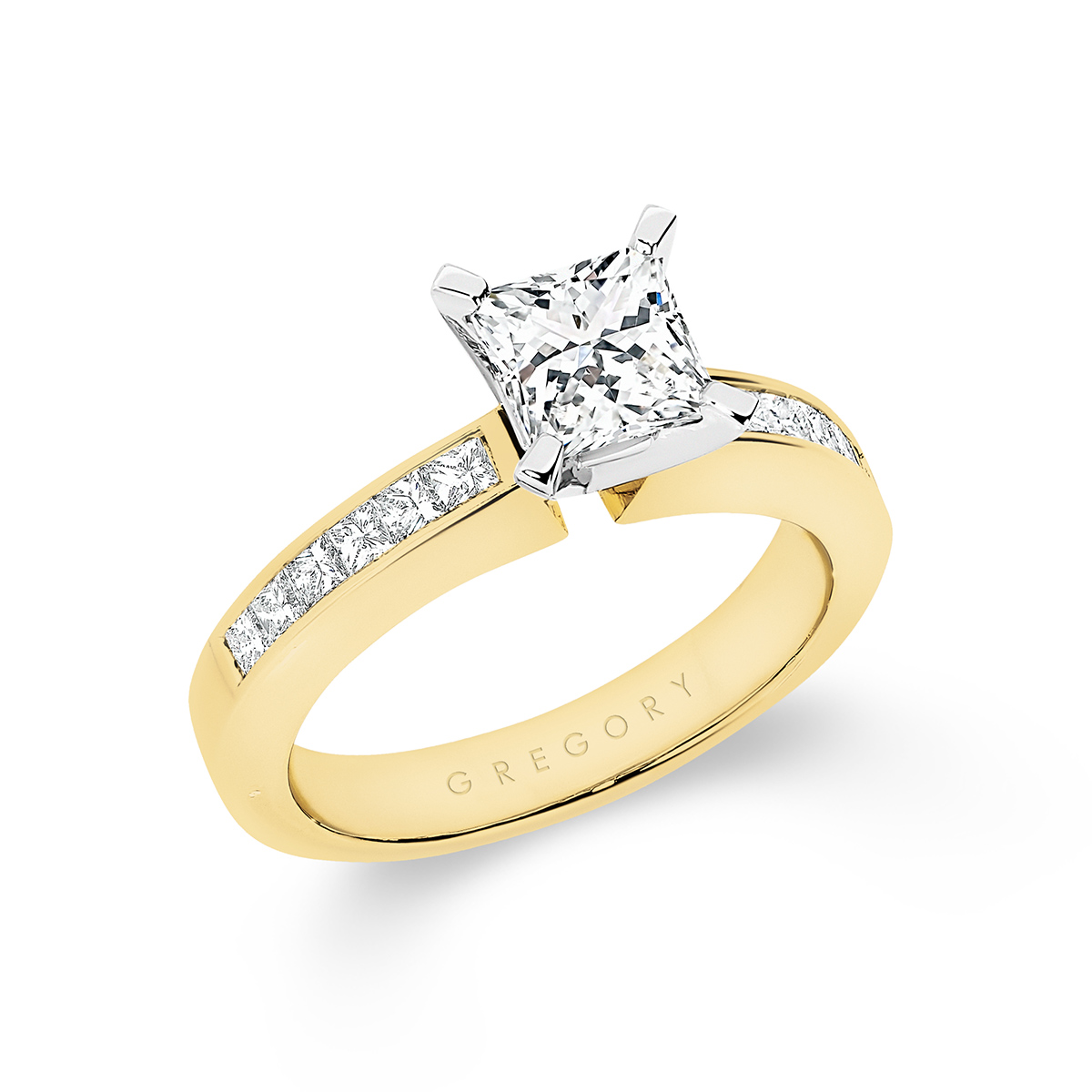 Princess Cut Diamond Band Engagement Ring Gregory Jewellers