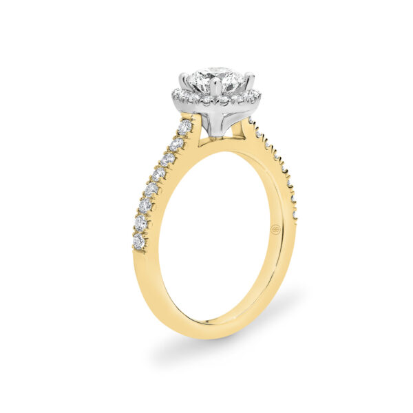 Round Brilliant Halo Diamond Engagement Ring - A2287 YG