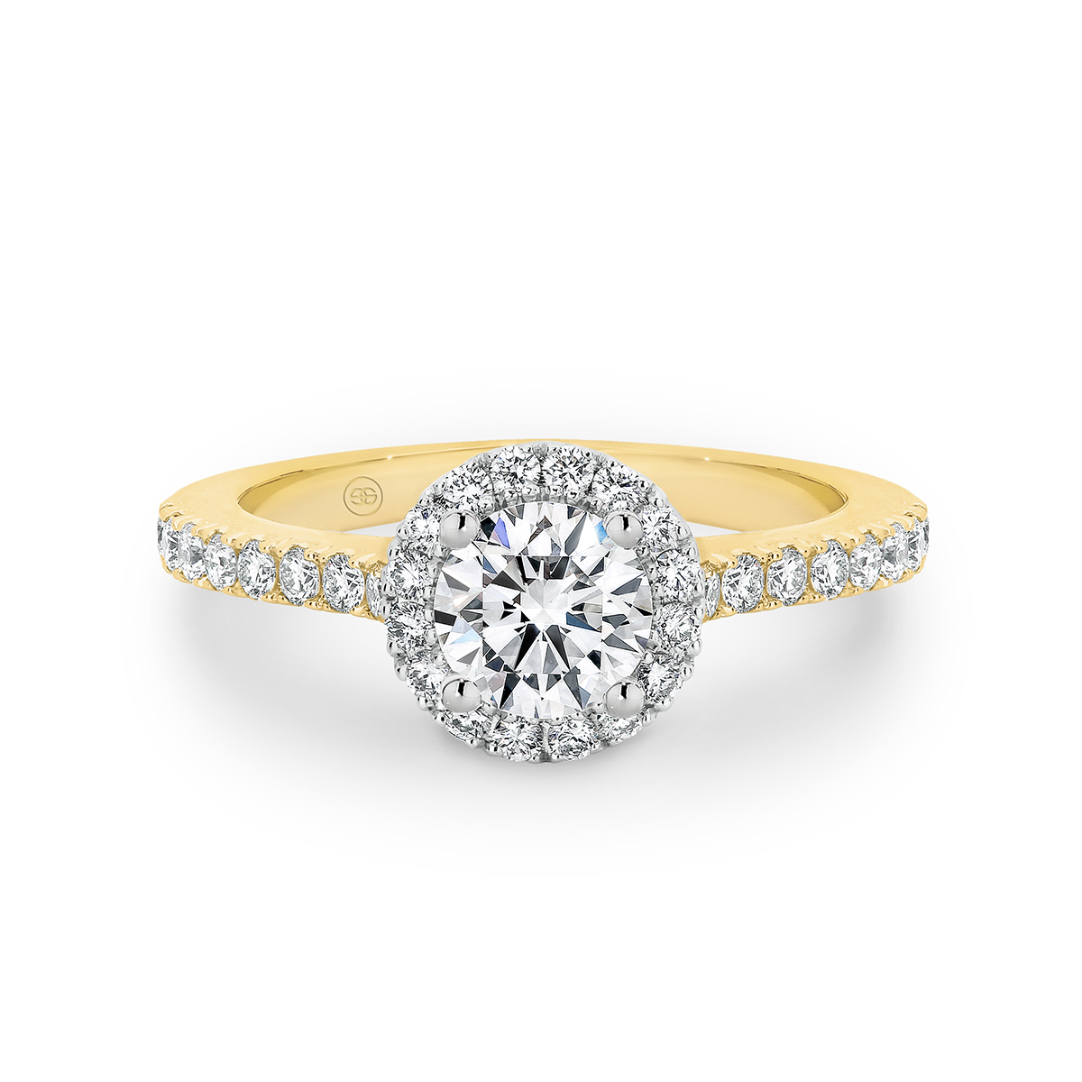 Round Brilliant Halo Diamond Engagement Ring